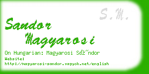 sandor magyarosi business card